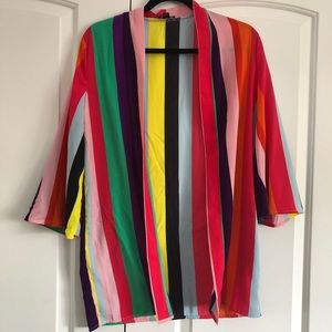 Rainbow striped kimono